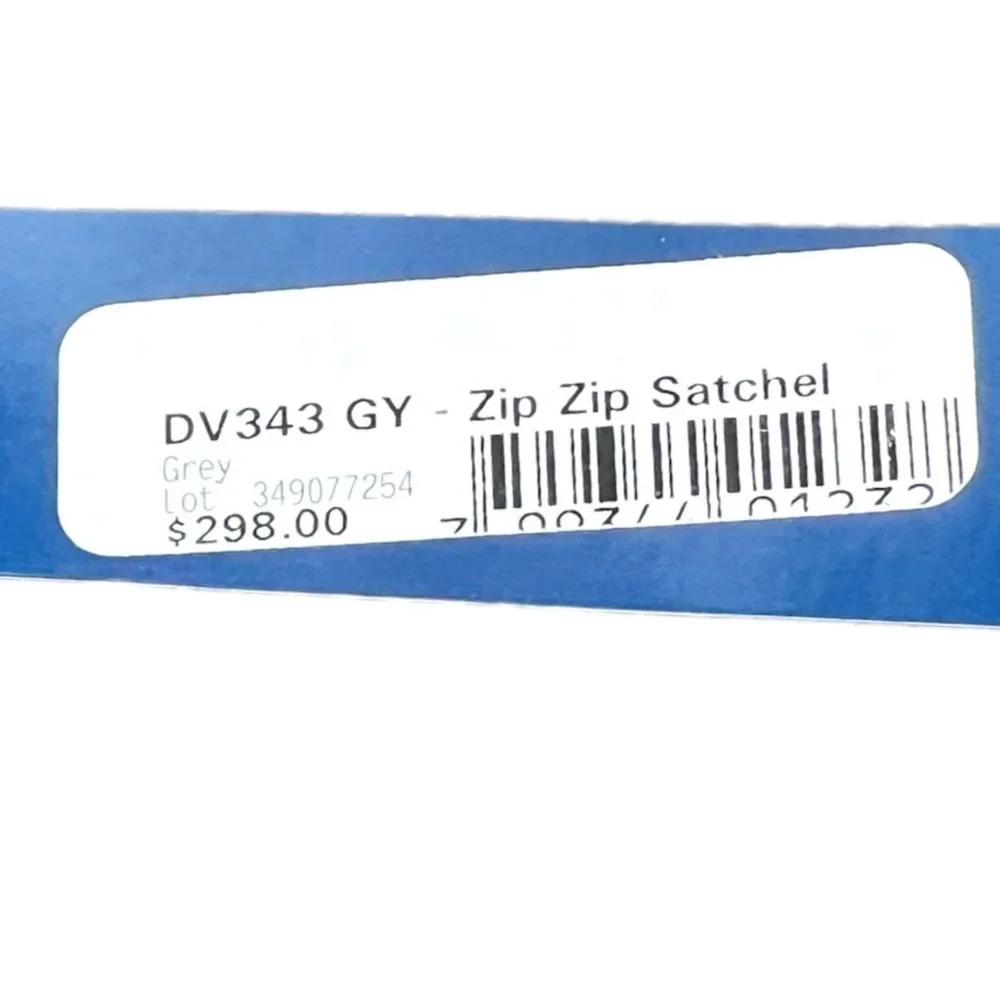 SOLD Dooney & Bourke Womens Grey Leather Lizard Embossed Zip Zip Satchel Handbag - Picture 10 of 14